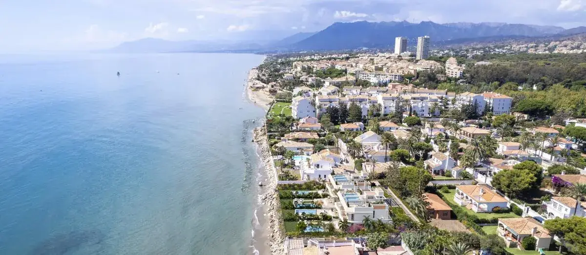 Modern developments and quiet beaches along Marbella East coastline