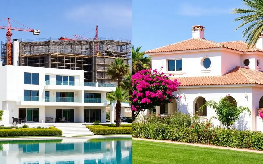 Comparison of a modern new-build villa and a traditional Andalusian resale villa in Marbella