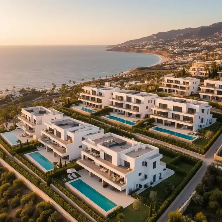 Modern luxury new build development on the Costa del Sol with sea views
