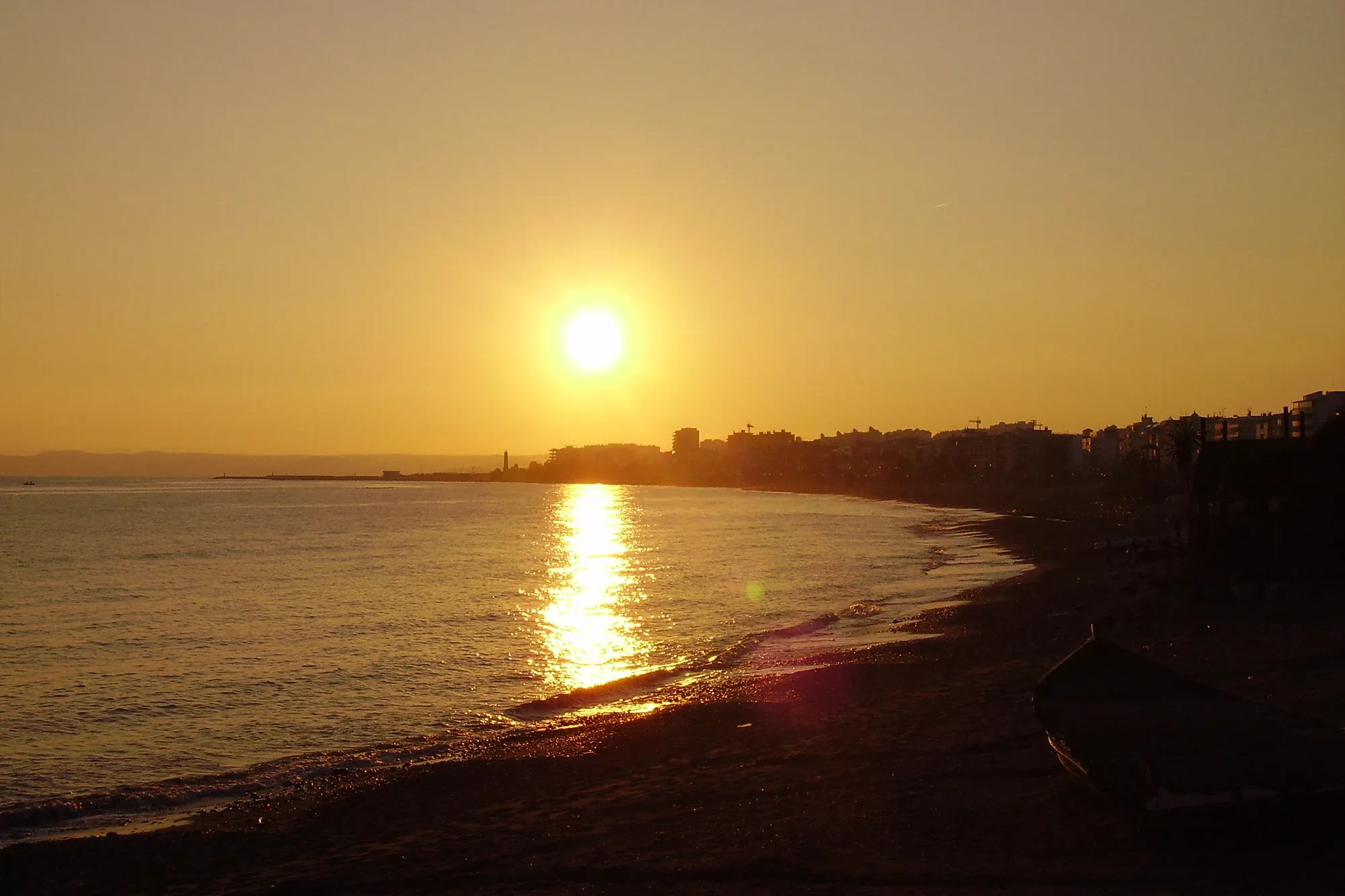 Estepona seafront at sunset on the Costa del Sol