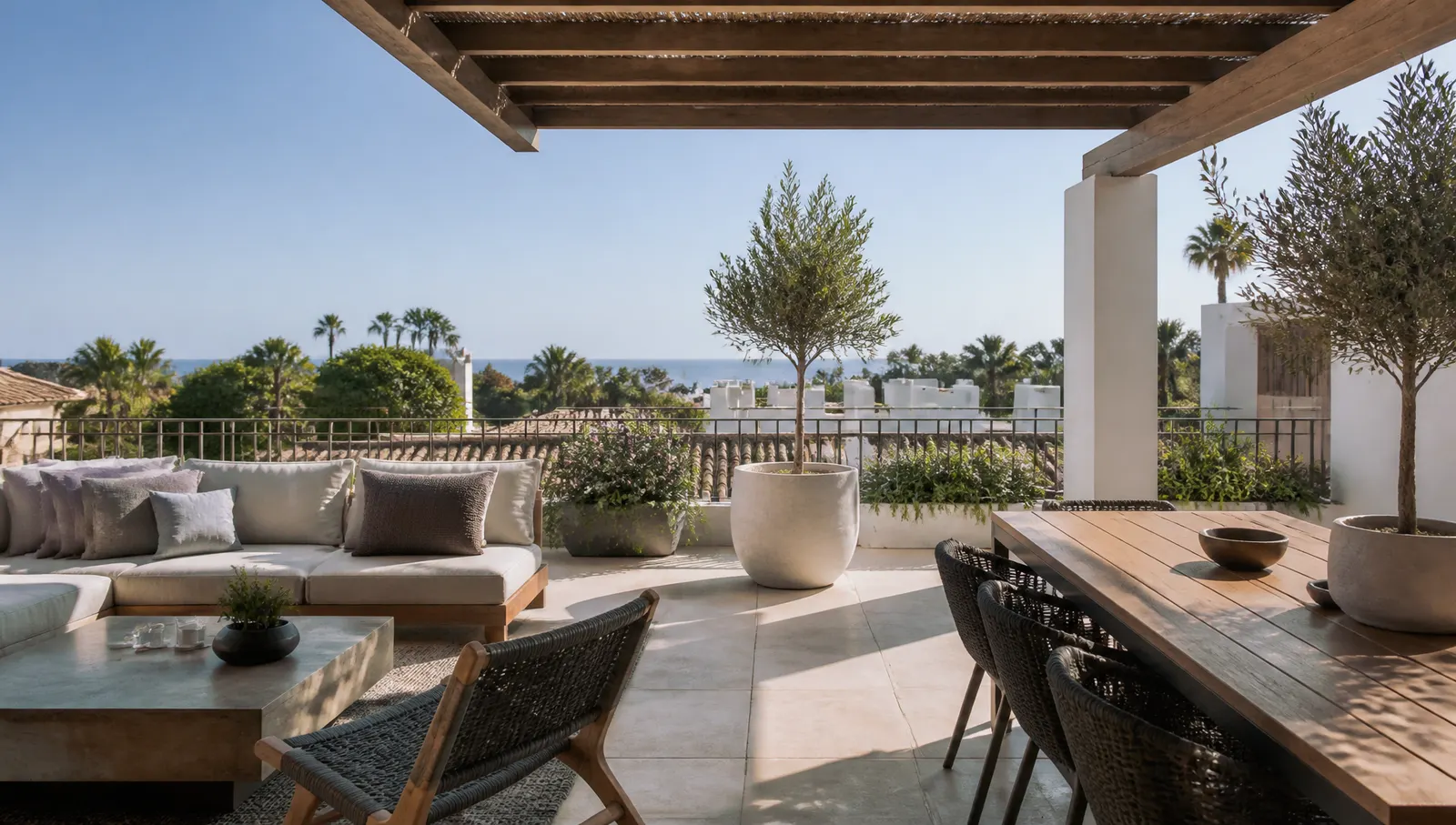 Representative penthouse terrace on Marbella’s Golden Mile