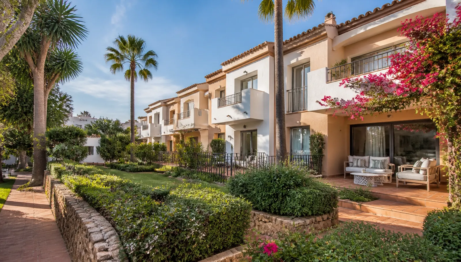 Representative townhouse community on Marbella’s Golden Mile