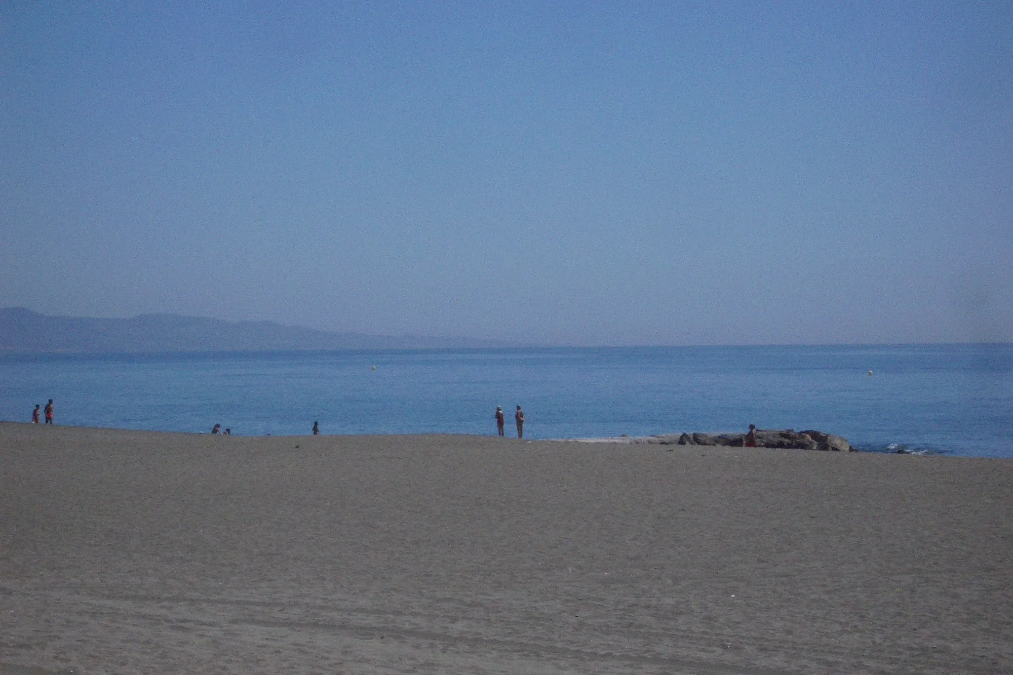 Open sand and the Mediterranean on the Guadalmina stretch of the western Marbella coast